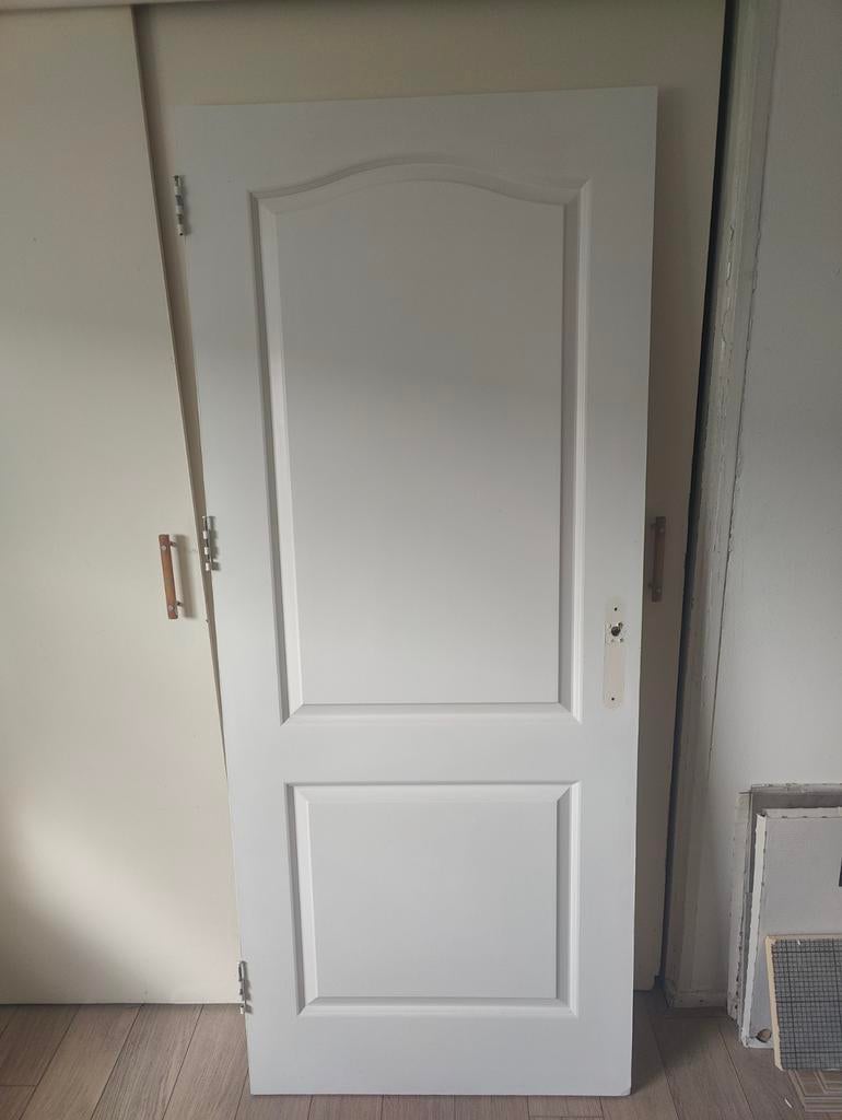 Witte stompe binnendeur - 198x82,5, Ophalen, Gebruikt, 80 tot 100 cm, Binnendeur