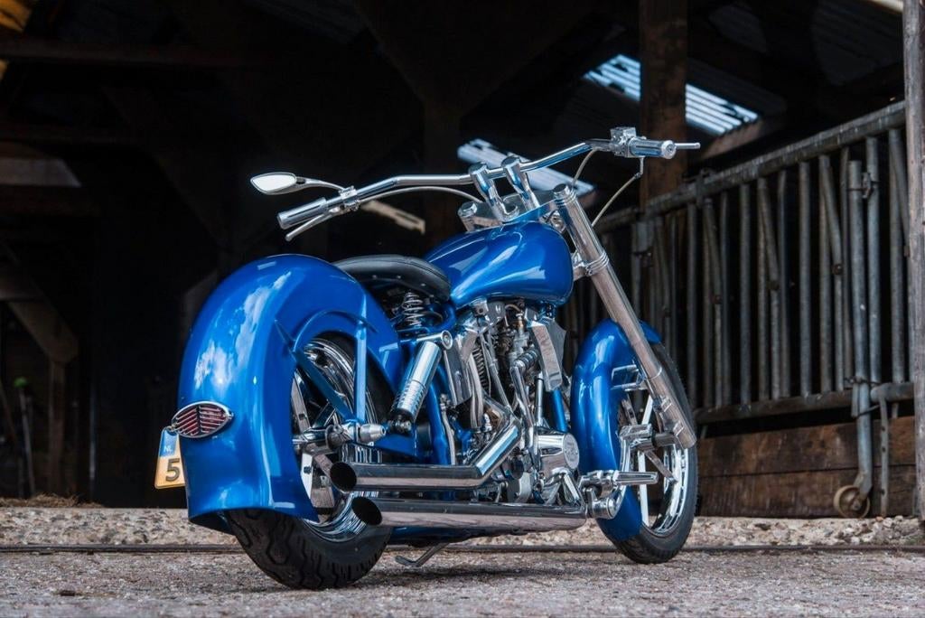 Shovelhead    BJ 78 Custom in Nieuwstaat - Audi Blauw, Motoren, Motoren | Harley-Davidson, 2 cilinders, Chopper, Particulier, Meer dan 35 kW