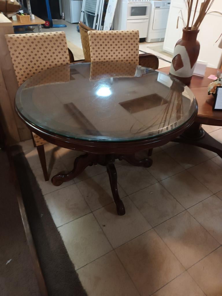 Mooie Ronde Antieke Salontafel. (Uitschuifbaar), Ophalen