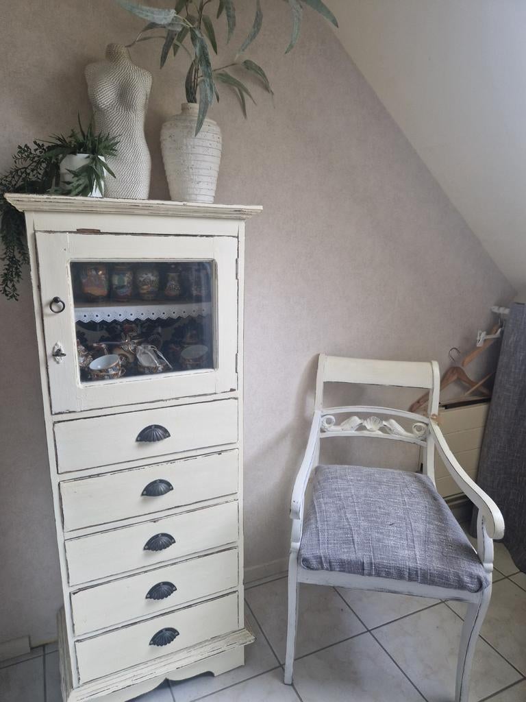 Wit brocant ladenkastje in prima staat., Gebruikt, Minder dan 100 cm, 25 tot 50 cm, 50 tot 100 cm