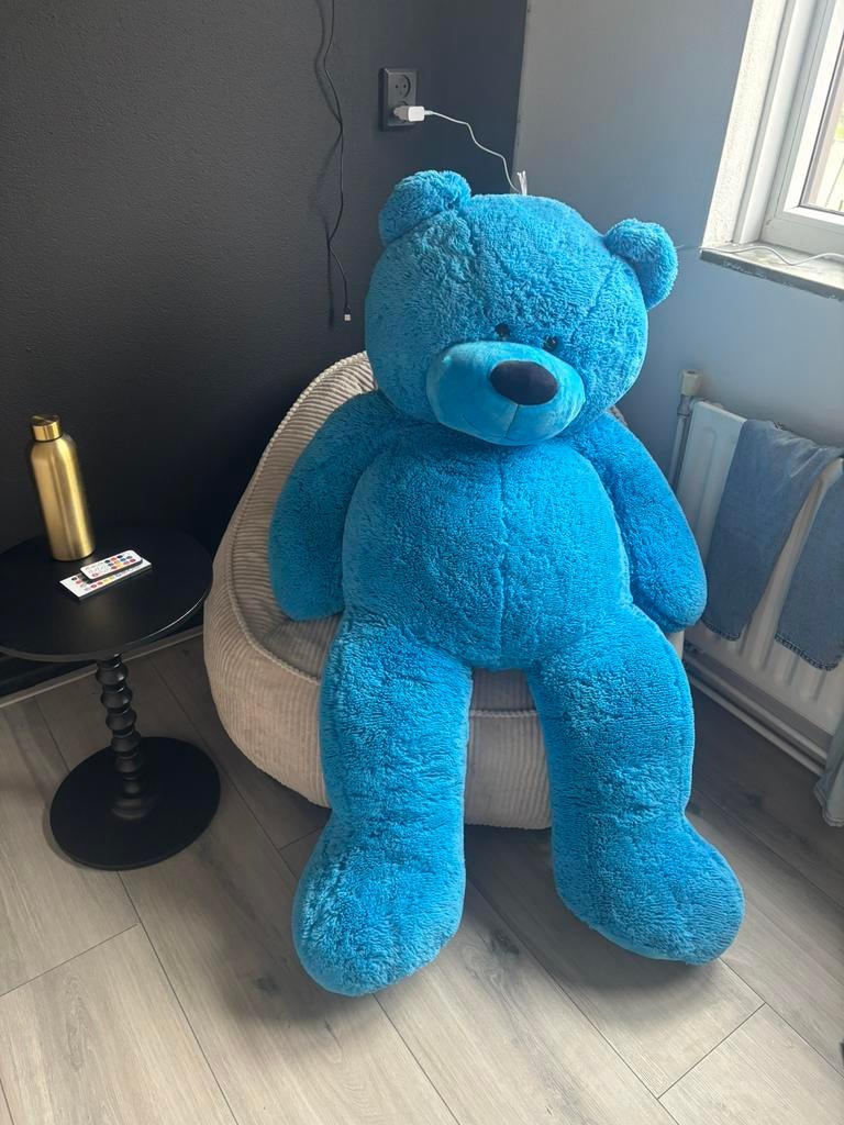 Mega knuffel beer blauw, Ophalen, Zo goed als nieuw, Beer