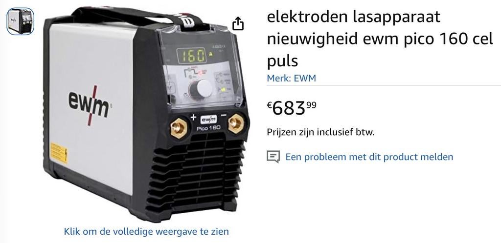 Ruilen ewm pico 160 tegen plasmasnijder., Ophalen, Zo goed als nieuw, 150 tot 250 ampère, Overige typen