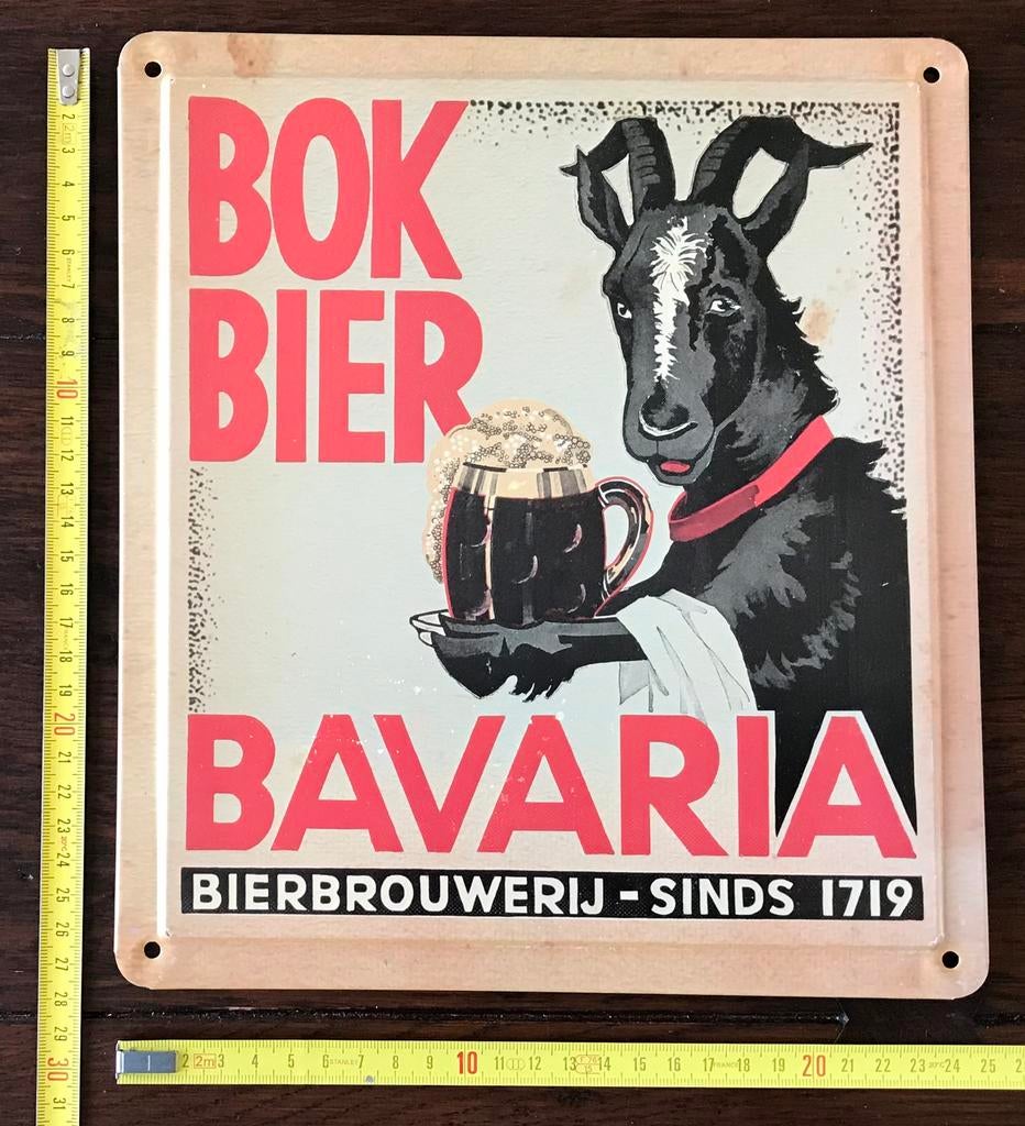 Oude Reclame BAVARIA BOK BIER, Ophalen of Verzenden, Zo goed als nieuw, Reclamebord