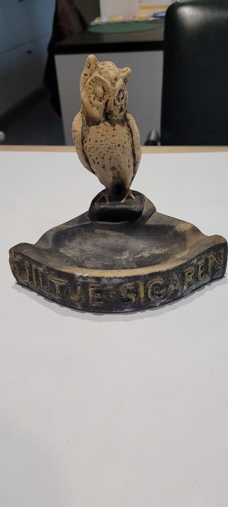 oude stenen reclame asbak Uiltje sigaren (25iv282/6), Ophalen of Verzenden, Gebruikt, Asbak