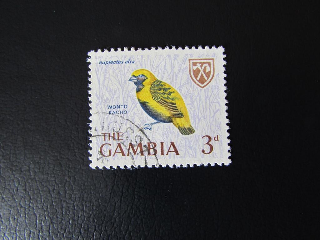 Postzegel Vogel: Napoleon-Wever uit Gambia, Ophalen of Verzenden, Gestempeld, Dier of Natuur