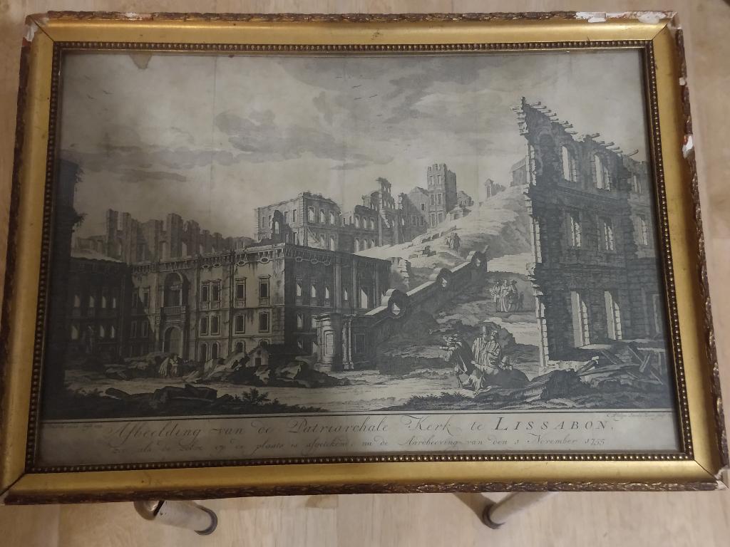 ets Portugal uitgegeven door tirion rond 1800, Antiek en Kunst, Ophalen of Verzenden, Stadsgezicht, Ets, 1700 - 1799