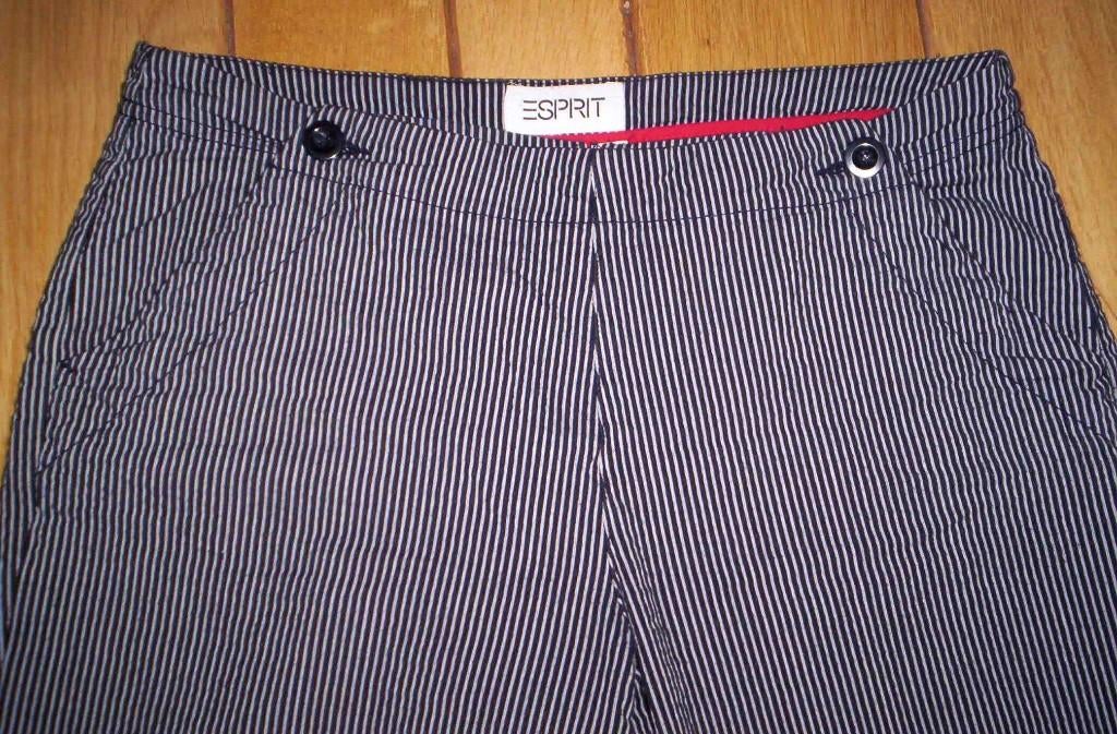 ESPRIT broek blauw wit streep maat 38 x 33, Maat 38/40 (M), Blauw, Ophalen of Verzenden, Zo goed als nieuw