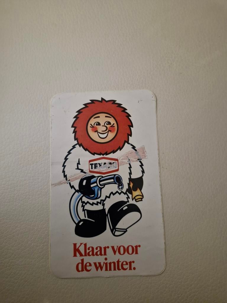 6333 Vintage Texaco Klaar voor de winter sticker, Verzamelen, Merken en Reclamevoorwerpen, Ophalen of Verzenden, Gebruikt, Overige typen