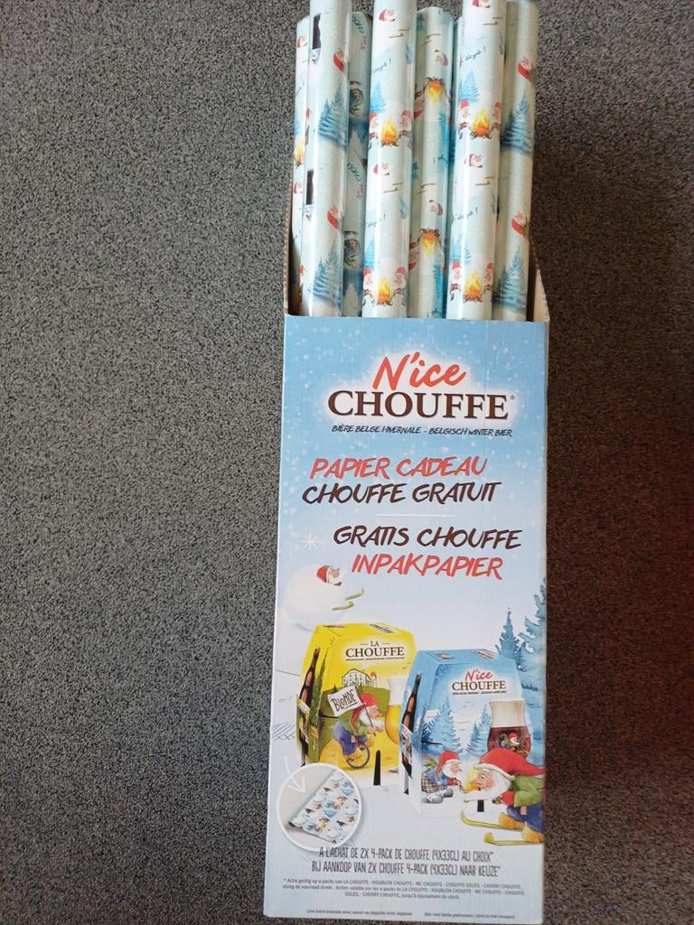 Chouffe N'Ice inpakpapier nieuw !!! kado papier, Ophalen of Verzenden, Nieuw, Overige typen, Overige merken