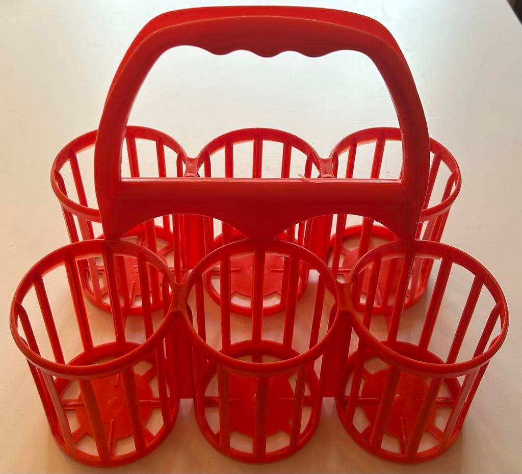 Vintage Retro kunststof flessenrek Curver oranje, Ophalen of Verzenden, Huis en Inrichting