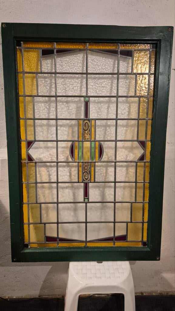 Glas in Lood, 80 x 120 in lijst.⁹, Ophalen, 80 tot 120 cm, Glas in lood, 120 tot 160 cm