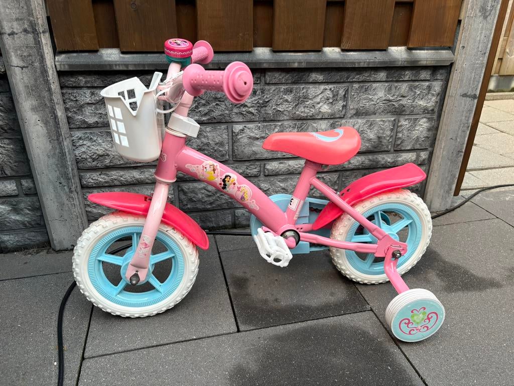 Disney Princess Kinderfiets Meisjes 10 inch Roze Doortrapper, Ophalen, Zo goed als nieuw, Minder dan 16 inch
