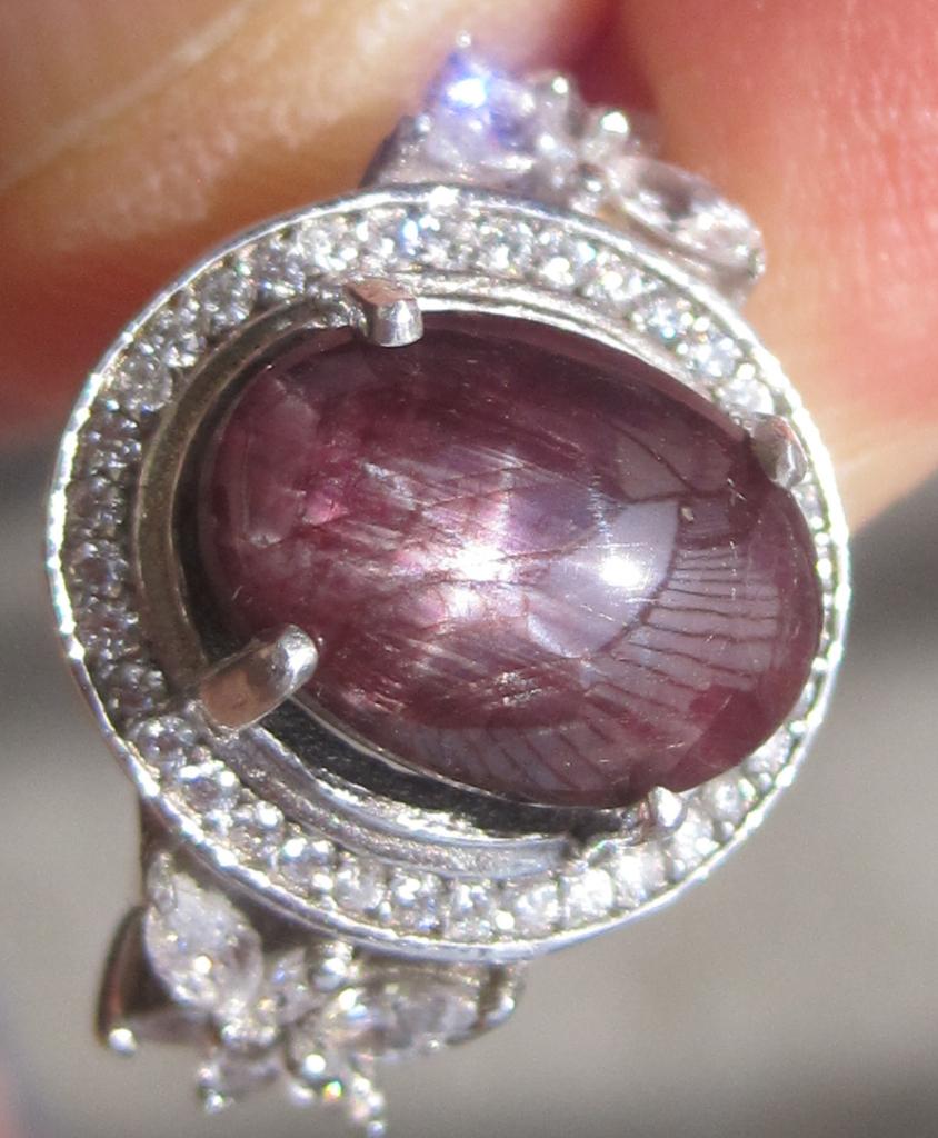 Robijn 7,5karaat %100natuurlijk mooie design zilver ring M18, Sieraden, Tassen en Uiterlijk, Ringen, Zo goed als nieuw, Dame, 17 tot 18