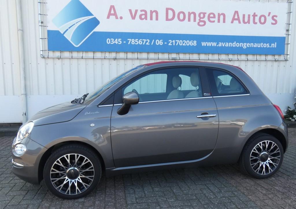 Fiat 500 1.0 HYBRID DOLCEVITA,Navi,Clima,PDC,Leer,Carplay, Gebruikt, Cabriolet, 4 stoelen, Leder