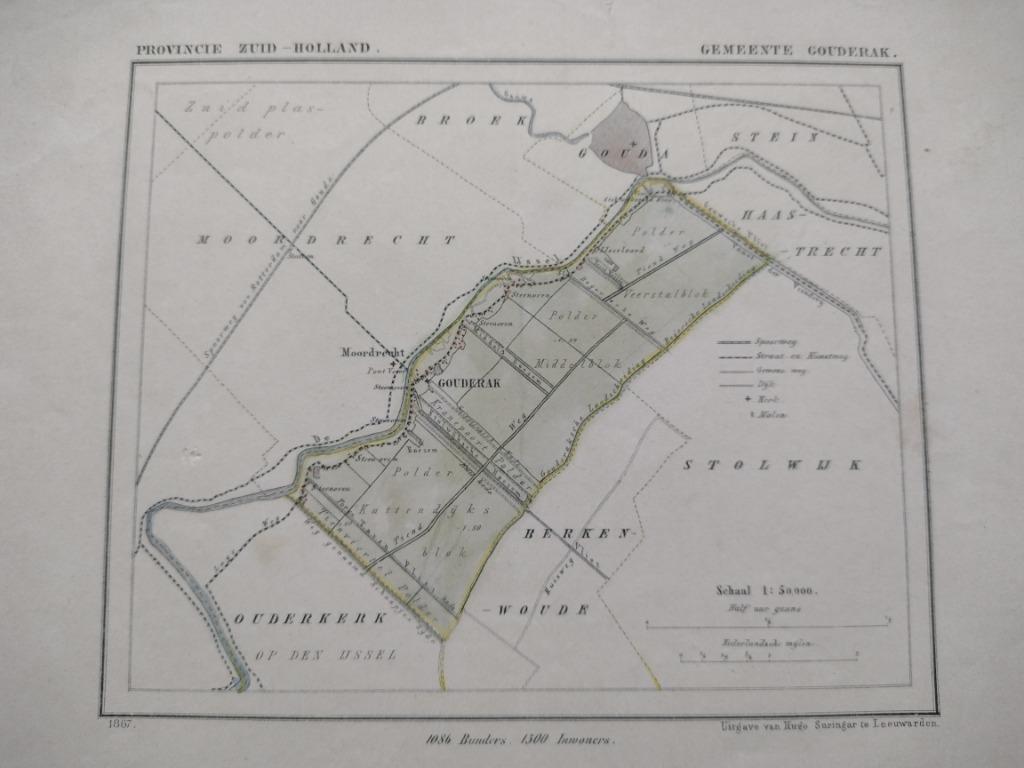 47 Gouderak Litho Kuyper 1867, Antiek en Kunst, Ophalen of Verzenden