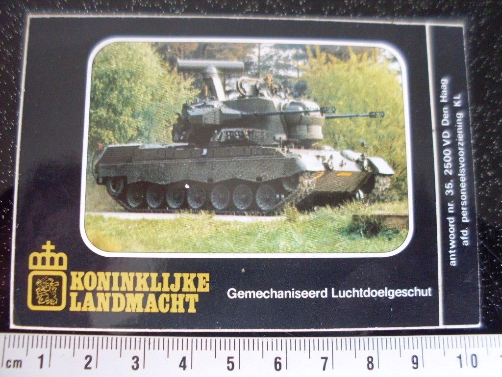 sticker KL gemechaniseerd luchtdoelgeschut leger tank, Verzenden, Zo goed als nieuw, Bedrijf of Vereniging