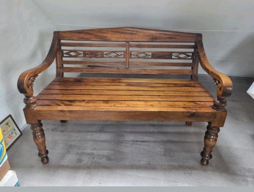 Houten tuinbank, Tuin en Terras, Tuinbanken, Ophalen, Zo goed als nieuw, Hout