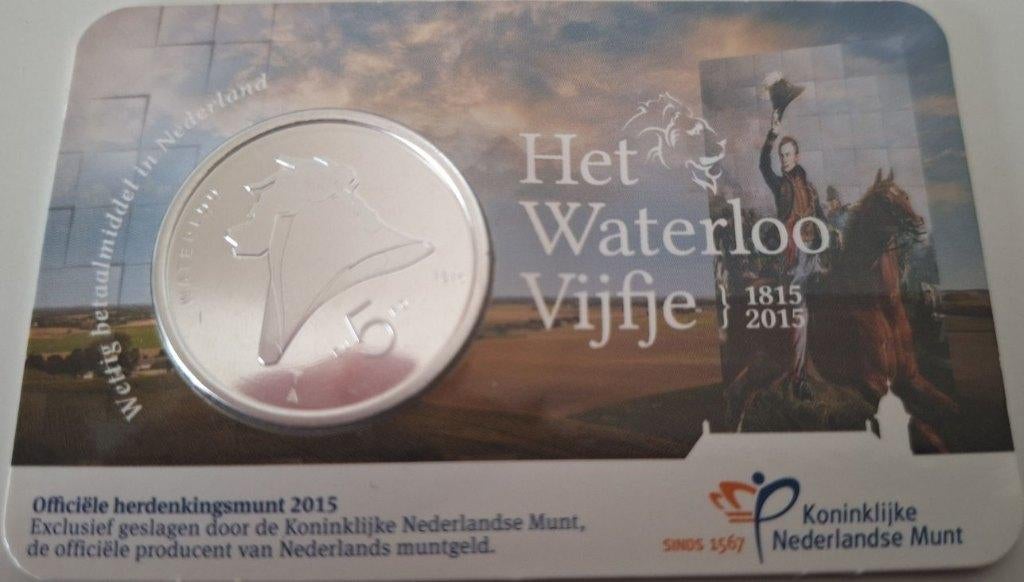Coincard 2015 - Het Waterloo Vijfje - UNC, Postzegels en Munten, Munten | Europa | Euromunten, Verzenden, Overige landen, 5 euro