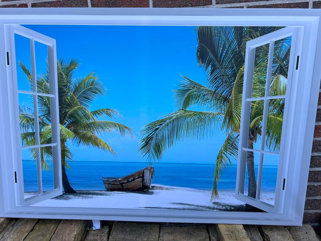 Canvas doorkijk / tropisch xl afhaal €15,-, Huis en Inrichting, Ophalen, Nieuw