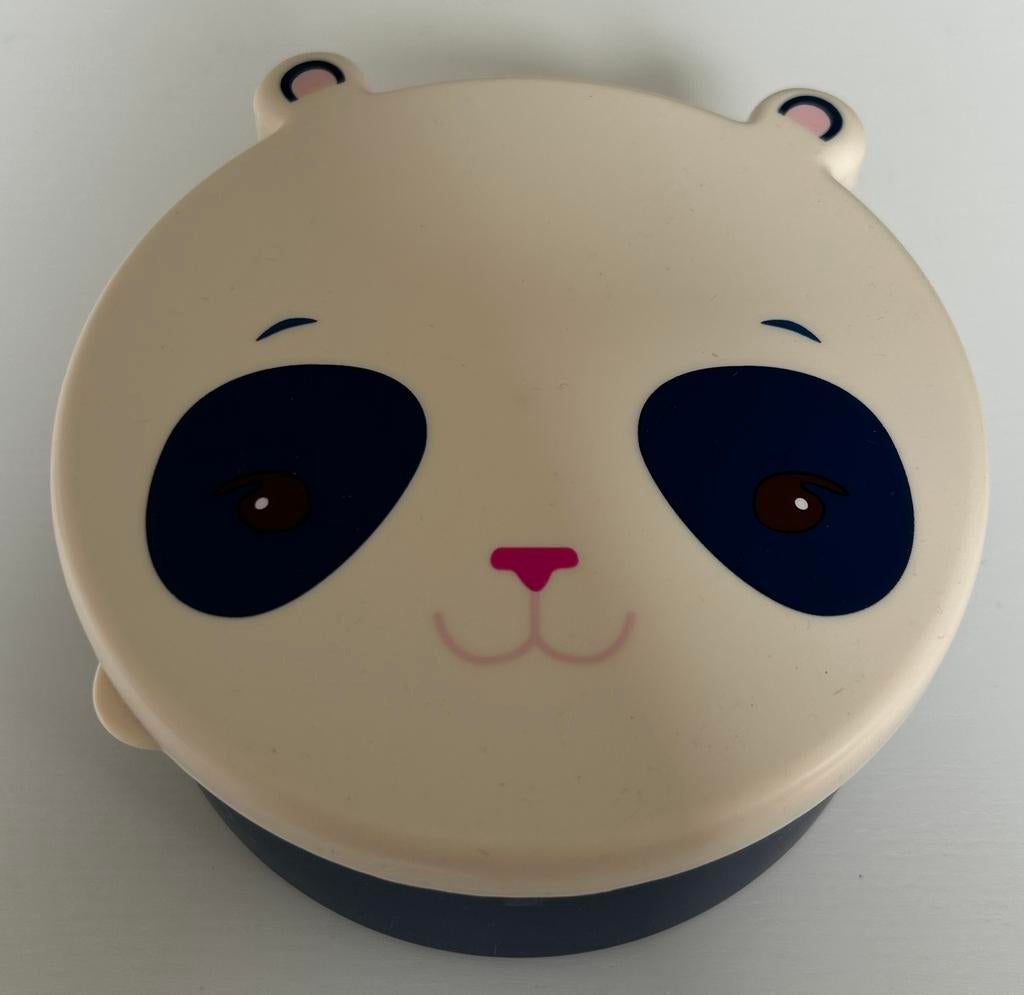 Lunchbox broodtrommel  blauw wit panda snackbox NIEUW, Ophalen of Verzenden, Nieuw