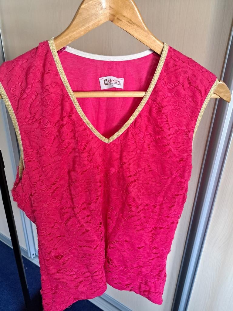 DEBS TOP MAAT L FUCHSIA KLEUR, Maat 38/40 (M), Verzenden, Zo goed als nieuw, Roze