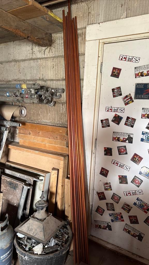 Te koop koperen pijpen 18 mm en 22mm  18 meter en 15 meter., Overige materialen, 6 meter of meer, Overige typen, Ophalen of Verzenden