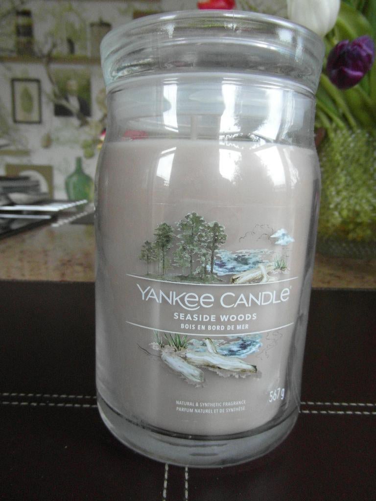 YANKEE CANDLE geurkaars  "SEASIDE WOODS"  Large Jar., Overige materialen, Overige kleuren, Nieuw, Ophalen of Verzenden