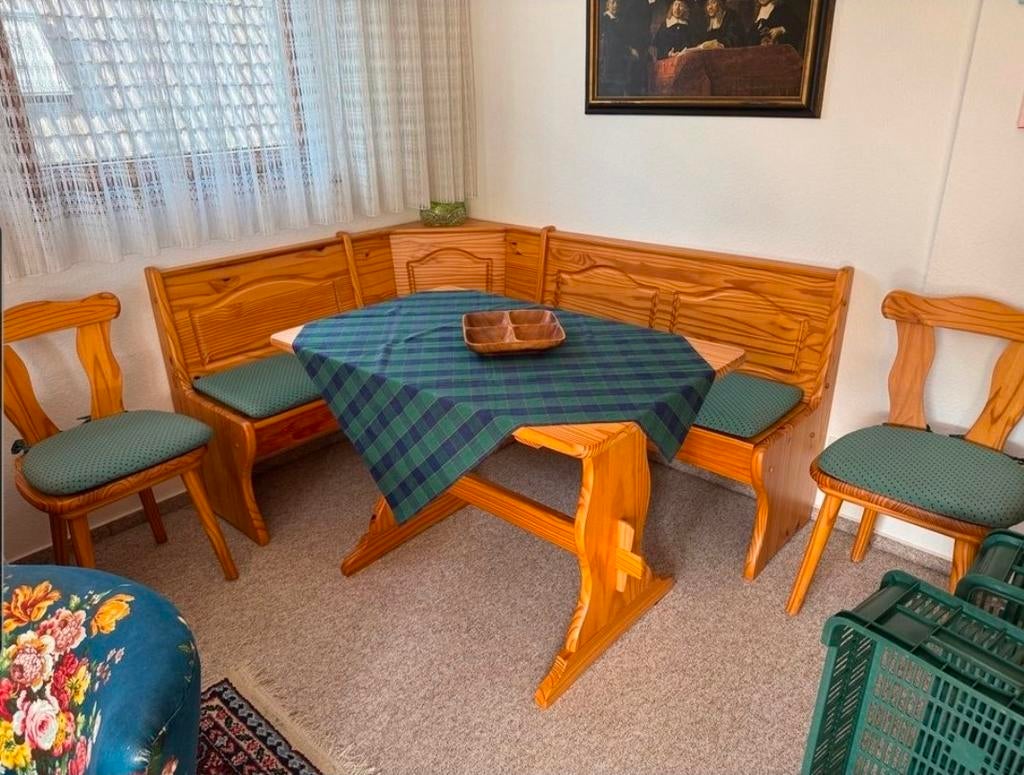 Oostenrijkse Duitse eethoek met opbergruimte U-vorm mogelijk, Ophalen, Zo goed als nieuw, Stof, Landelijk, Rustiek Oostenrijkse Duitse eethoek