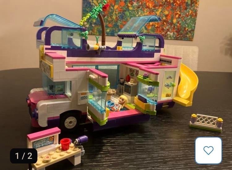 Lego Friends 41395 Vriendschapsbus compleet met boekje, Kinderen en Baby's, Speelgoed | Duplo en Lego, Zo goed als nieuw, Lego