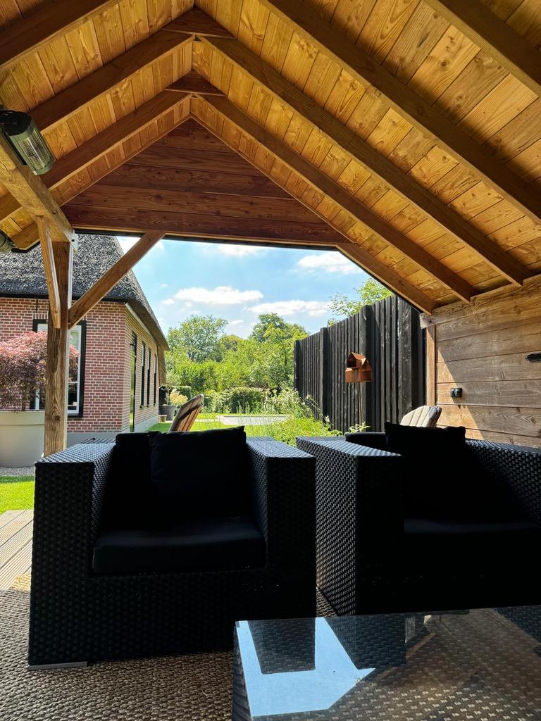 Tuinmeubel Loungeset zwart, 5 zitplaatsen, Gebruikt, Ophalen of Verzenden, Loungeset