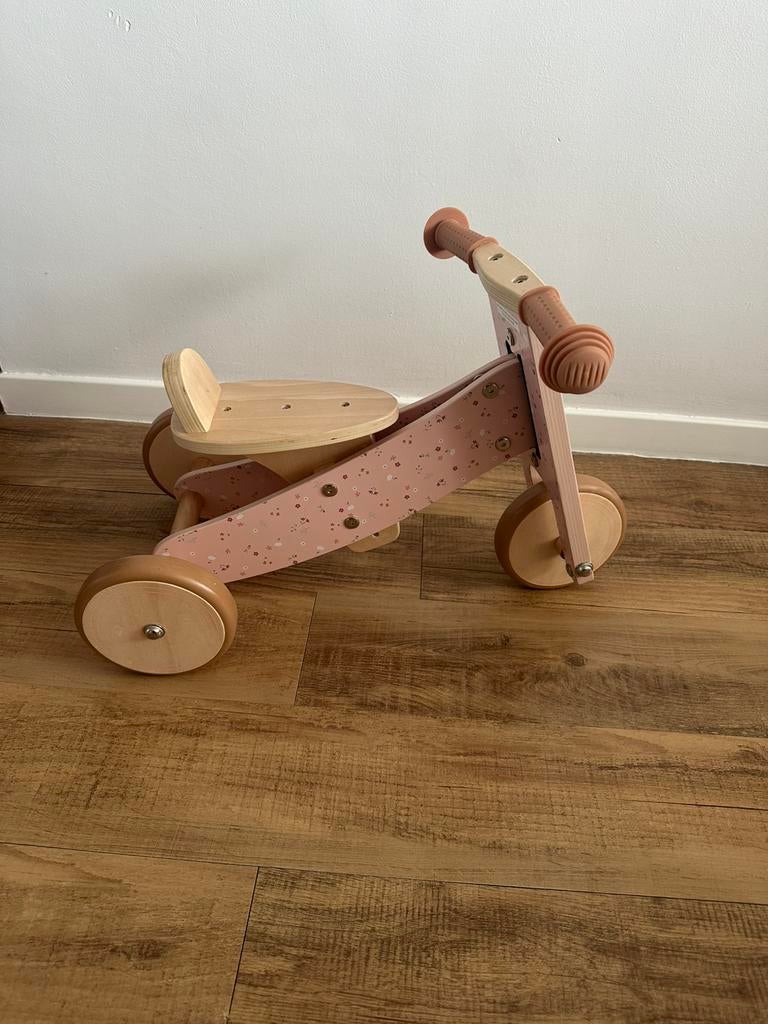 Little dutch roze houten loopfiets, Ophalen, Zo goed als nieuw, Loopfiets