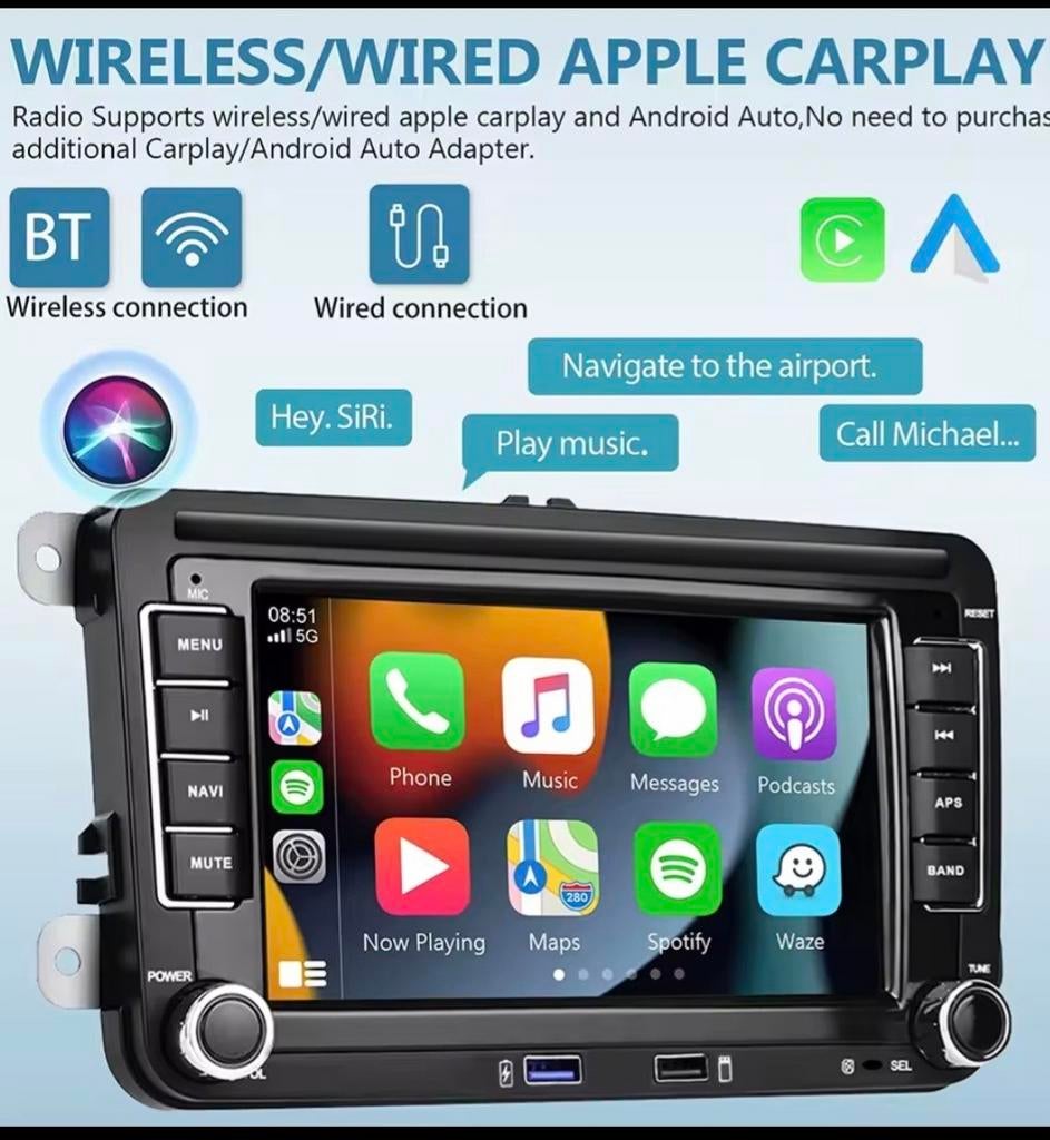 Autoradio met  Apple CarPlay en Android Aut, Auto diversen, Autoradio's, Ophalen of Verzenden, Nieuw