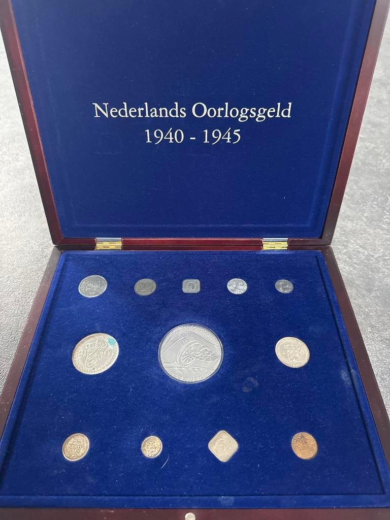 Nederlands Oorlogsgeld 1940-1945 Muntenset met zilver!, Ophalen of Verzenden, Koningin Wilhelmina, Overige waardes, Setje