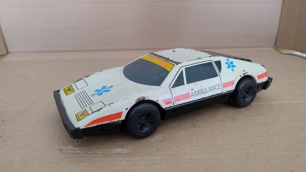 Joustra blikken speelgoed auto Ferrari 512BB eind jaren '70, Antiek en Kunst, Antiek | Speelgoed, Ophalen of Verzenden