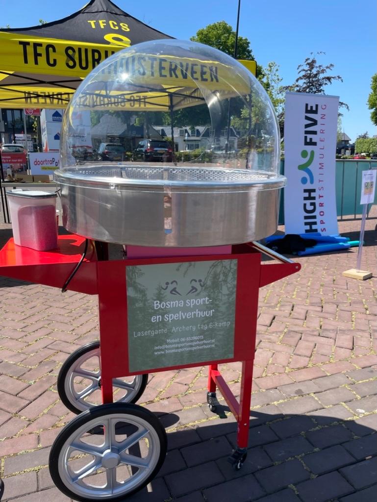 Suikerspinmachines; Bosma sport- en spelverhuur, Ophalen