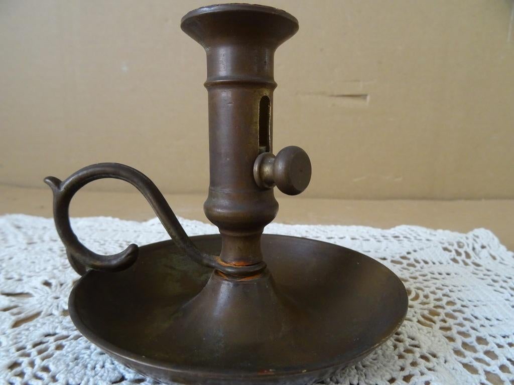 19e eeuw antieke blaker kandelaar koperen blaker 10cm 1850, Ophalen of Verzenden, Koper of Brons