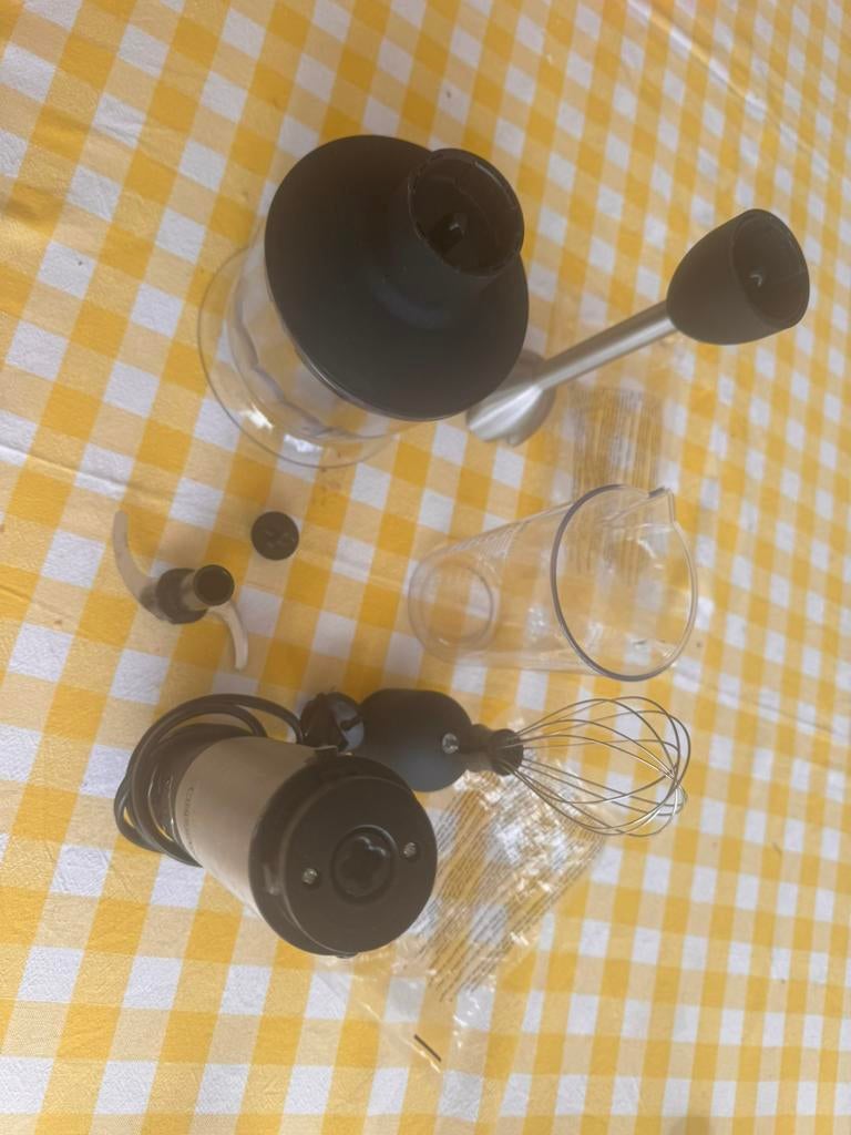 Staafmixer set met hakmolen en seperate garde, 2 snelheden, Ophalen of Verzenden, Zo goed als nieuw, Vaatwasserbestendig