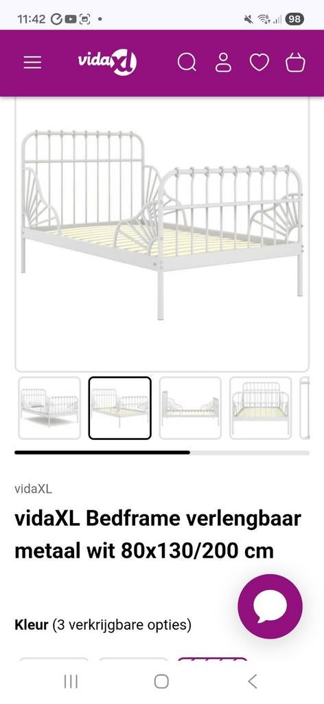 Uitschuifbaar bed met meegroei matras, Ophalen, Zo goed als nieuw