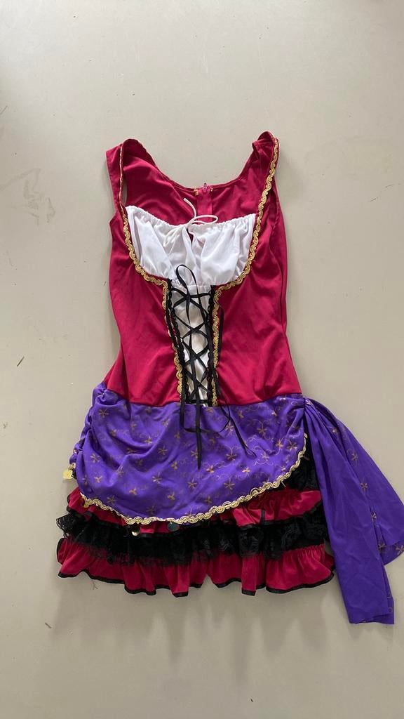 Zigeuner carnaval outfit jurk jurkje M L heks gipsy roze, Maat 38/40 (M), Carnaval, Ophalen of Verzenden, Kleding
