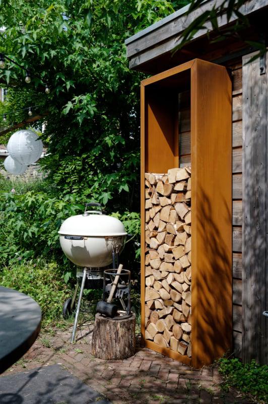 Cortenstaal Houtopslag - Nieuw!, Minder dan 3 m³, Ophalen of Verzenden