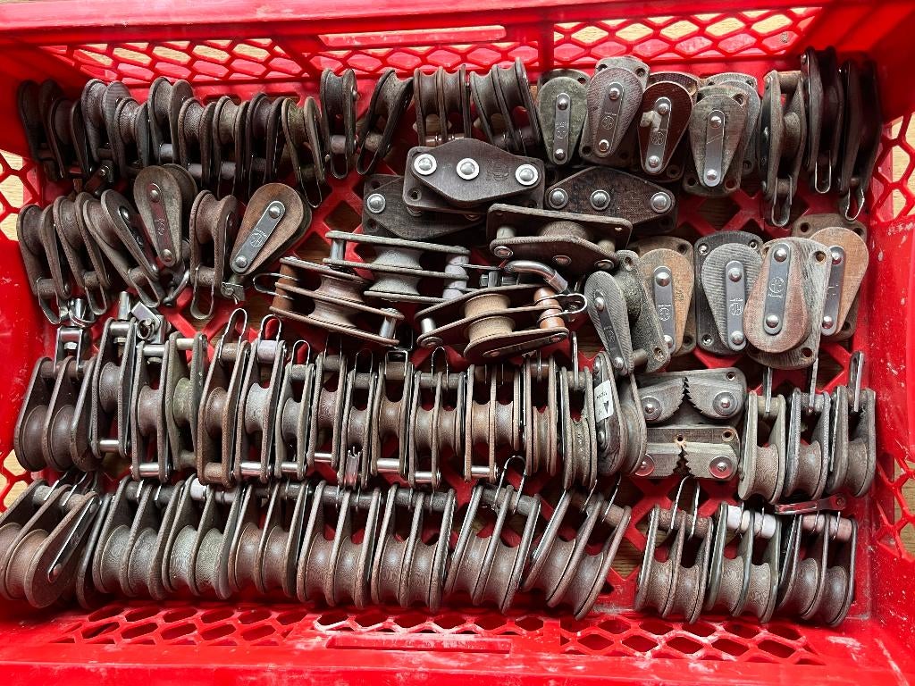 Veel verschillende Tufol blokken, de meeste zijn van HYE., Watersport en Boten, Accessoires en Onderhoud, Ophalen of Verzenden