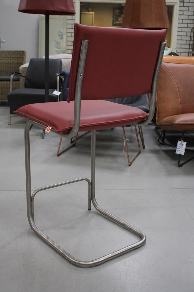 6 x luxe barstoel barkruk SENSO Jess metaal & echt leer, Ophalen, 5 krukken of meer, Met voetsteun, 60 tot 90 cm