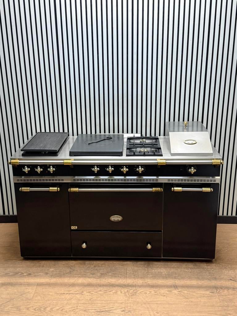 Luxe Lacanche Fornuis 5 pits coupe de feu & Friteuse 150 cm, Fornello Esperta, Grill, Ophalen of Verzenden, Zo goed als nieuw