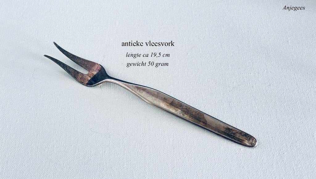 Antieke Verzilverde Vleesvork Zilfapleet Voorschoten, Antiek en Kunst, Antiek | Bestek, Ophalen