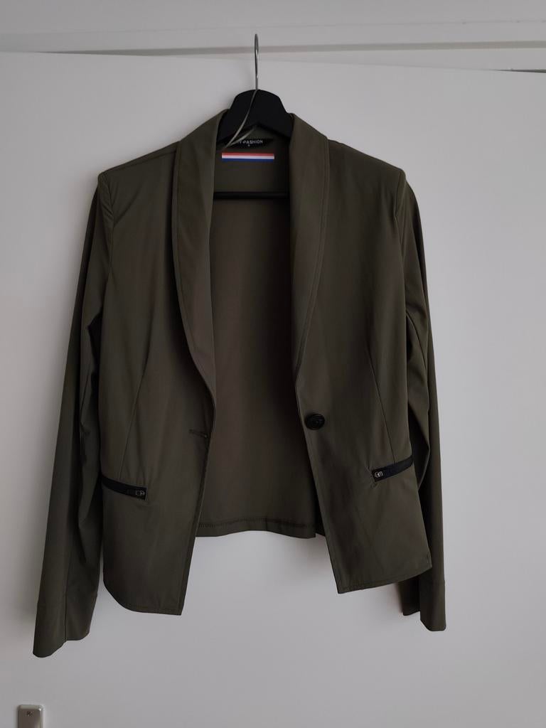 Khaki jasje maat S zgan My Pashion, Maat 38/40 (M), Kostuum of Pak, Overige kleuren, Ophalen of Verzenden