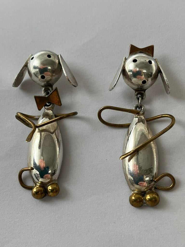 Zilveren oorbellen Honden Teckel Spaniel Hangende oren, Sieraden, Tassen en Uiterlijk, Ophalen of Verzenden, Zo goed als nieuw