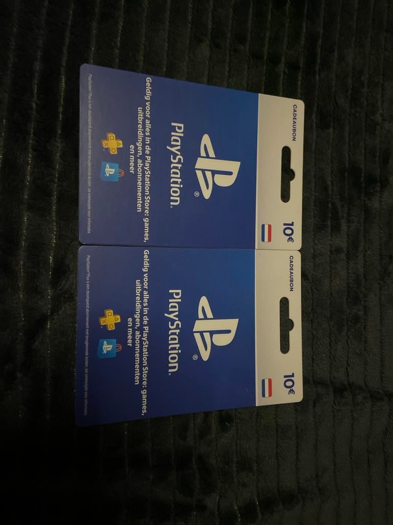 2x PlayStation Cadeaubon - Totaal €20, Spelcomputers en Games, Games | Overige, Nieuw, Overige genres, 1 speler, Vanaf 3 jaar