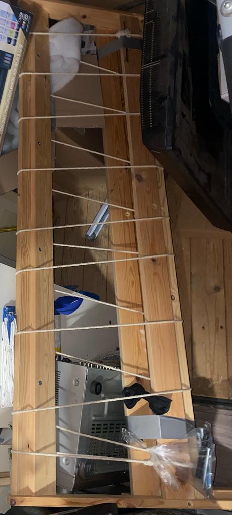 Bed frame 140x200 inc schroeven, Huis en Inrichting, Slaapkamer | Bedden, Ophalen, Gebruikt, Bruin, 140 cm