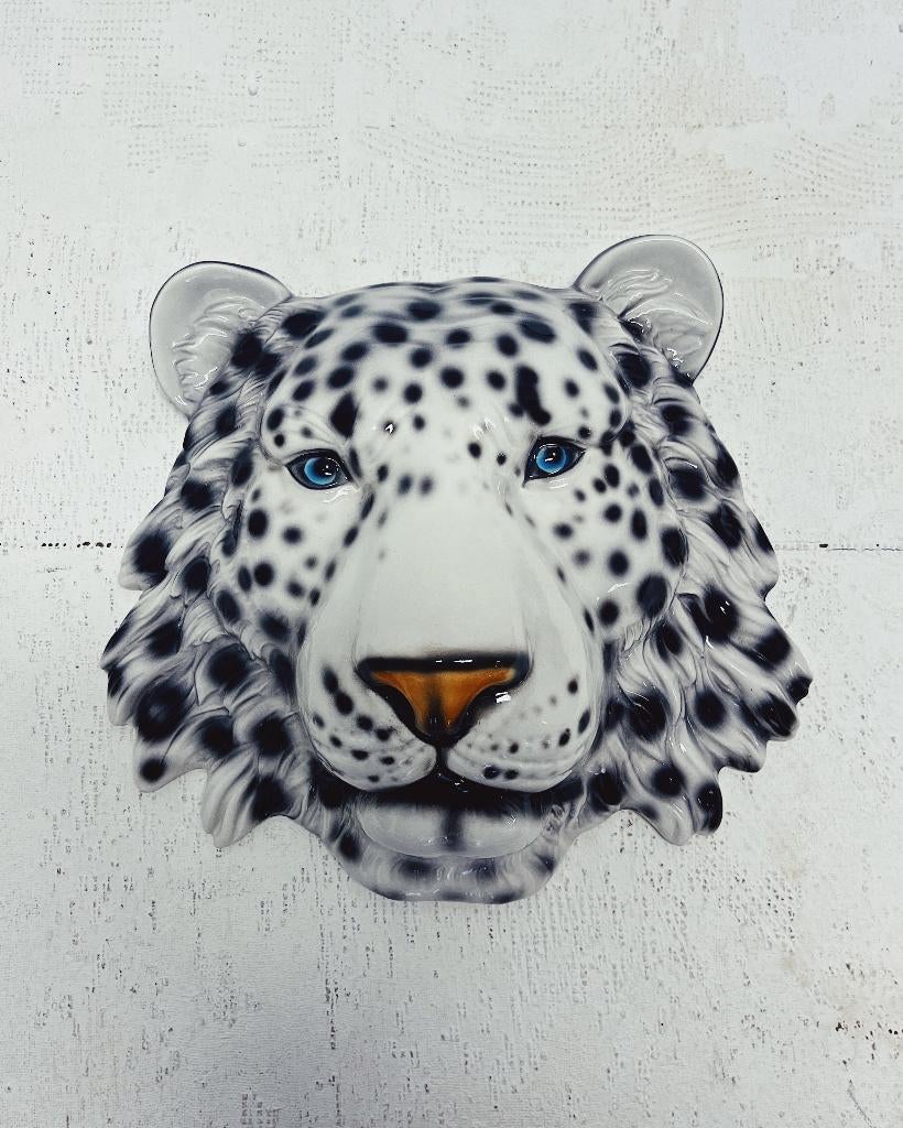 Wandmasker Luipaard Wit Keramiek, Ophalen of Verzenden, Nieuw, Dier