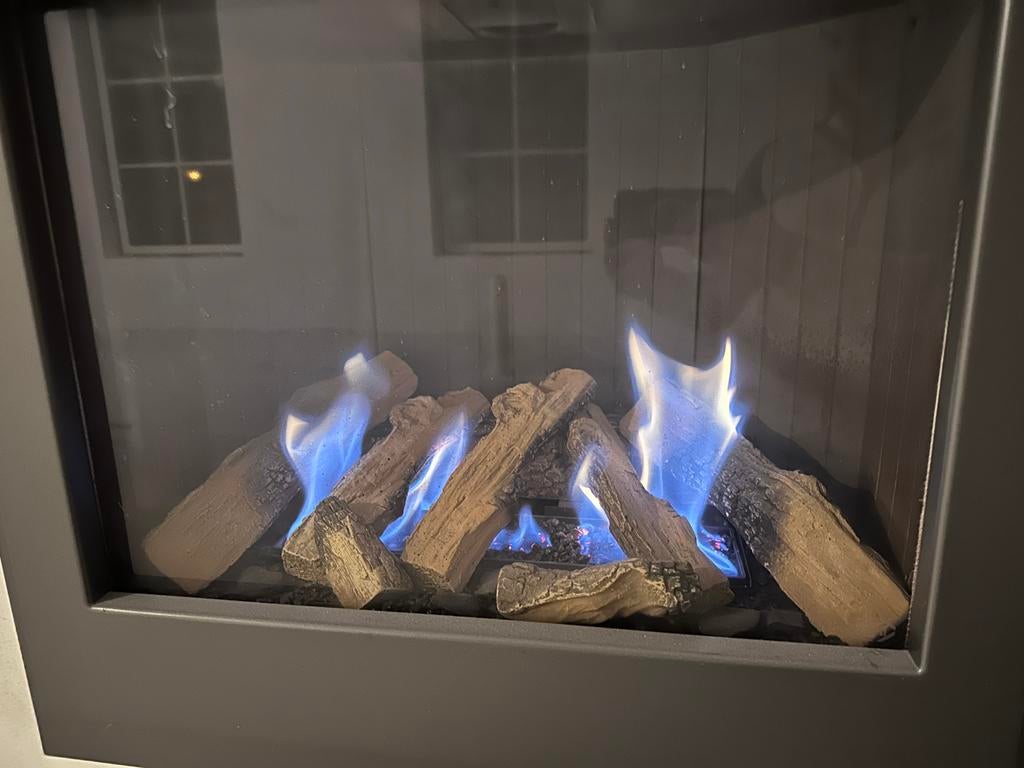 Dru Gashaard / Gaskachel met IR en kachel buis, Ophalen, Gebruikt, Inbouwhaard, Gashaard